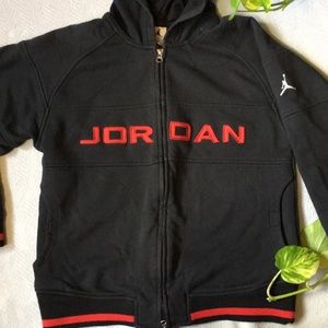 Jordan Zip-up hoodie. Size Small (12-14). Black.